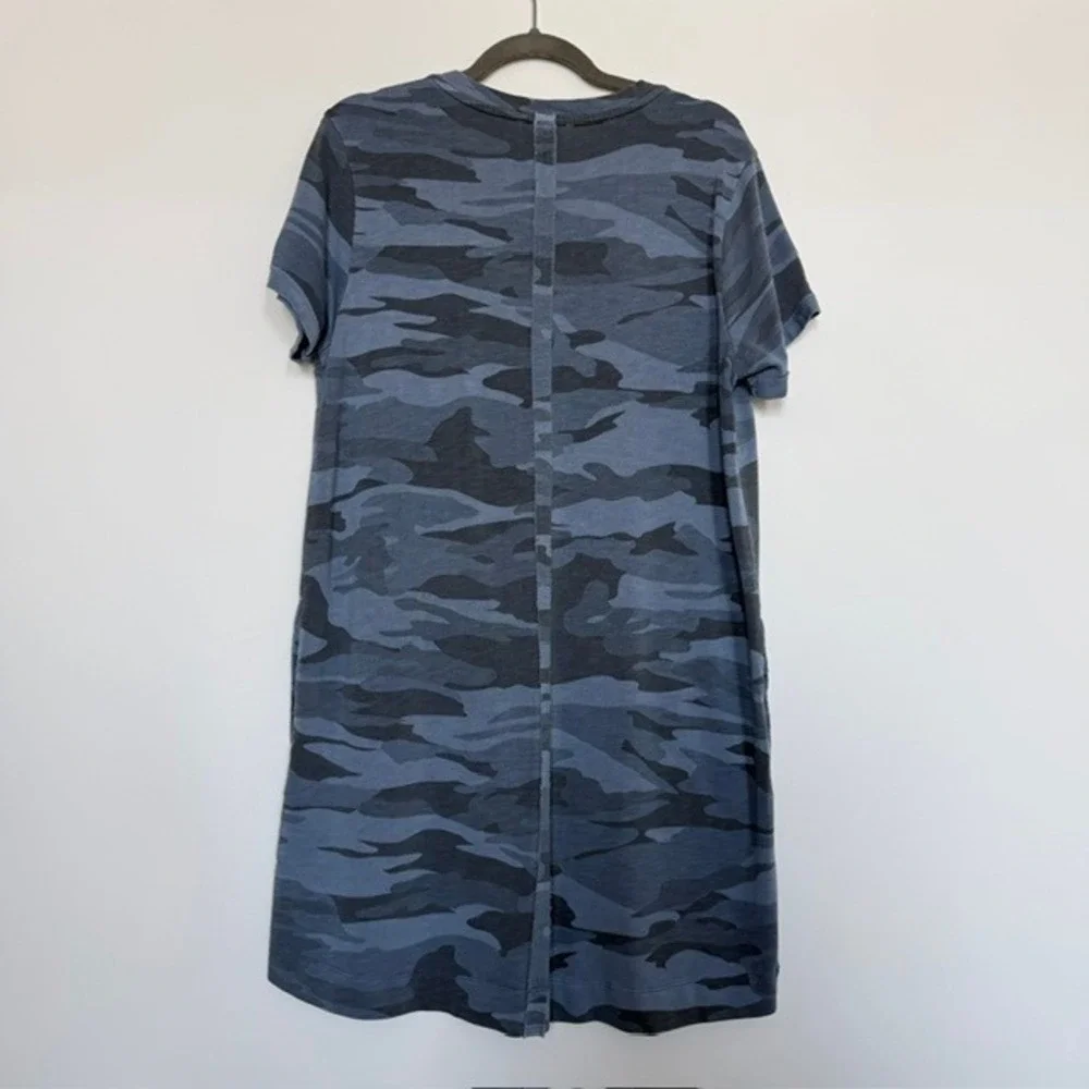 Splendid Blue Camo T-Shirt Dress with Pockets Size Large | $150 Retail - Picture 8 of 9
